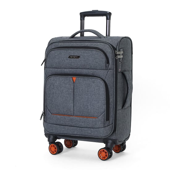Maleta de cabina Soft Shell negra de lino 56x37x24cm con 8 ruedas - Image 3