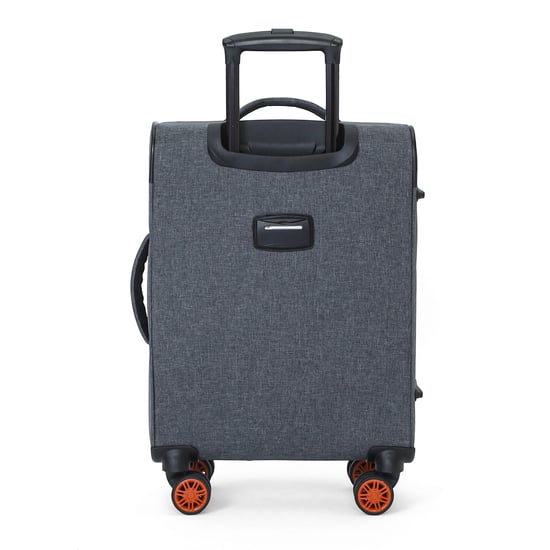 Maleta de cabina Soft Shell negra de lino 56x37x24cm con 8 ruedas - Image 6