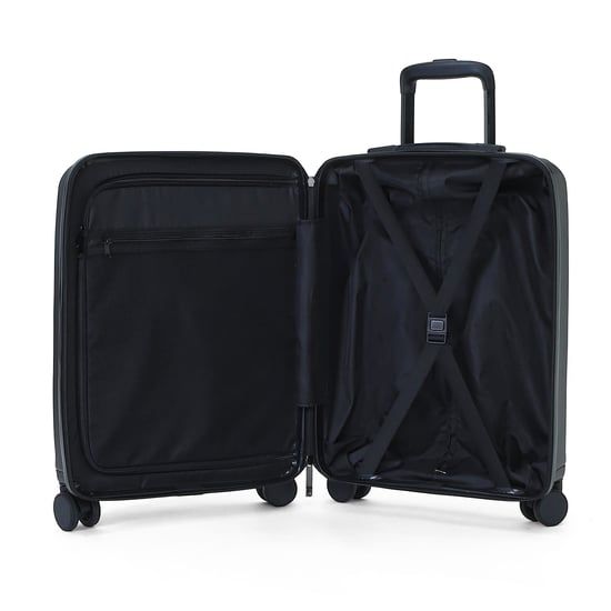 Maleta de cabina híbrida ABS+PU negra 57x37x25cm 8 ruedas bolsillo delantero equipaje de cabina - Image 4