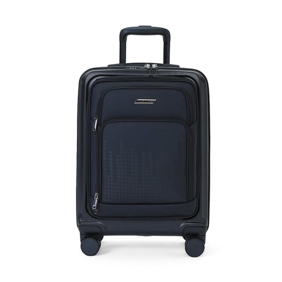 Maleta negra híbrida ABS+PU 57x37x25 cm 8 ruedas bolsillo delantero equipaje de cabina - Image 2