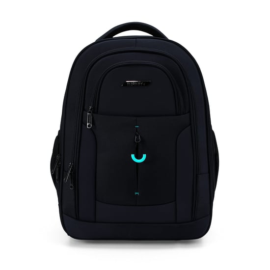 Mochila negra para portátil de 17" con ruedas 1680D + PU, trolley de 2 ruedas - Image 2