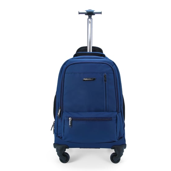 Mochila con ruedas para portátil de 19" azul, PU premium, trolley de 4 ruedas - Image 4