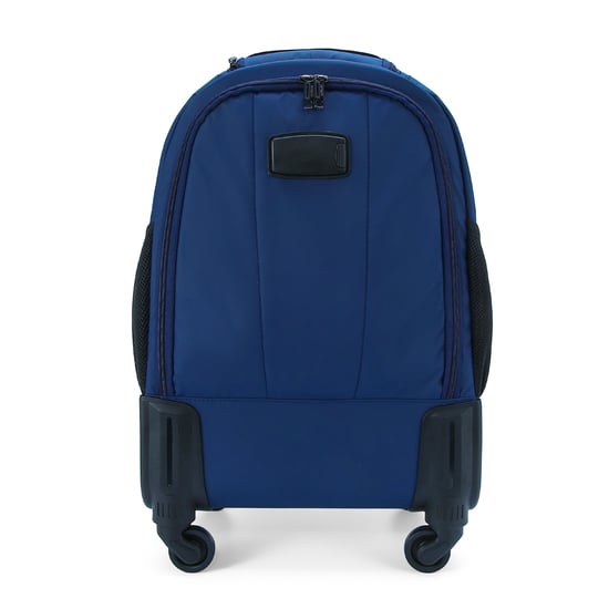 Mochila con ruedas para portátil de 19" azul, PU premium, trolley de 4 ruedas - Image 5