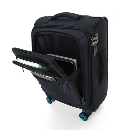 Maleta Soft Shell negra de poliéster 1680D, 8 ruedas, equipaje con cierre TSA - Image 5