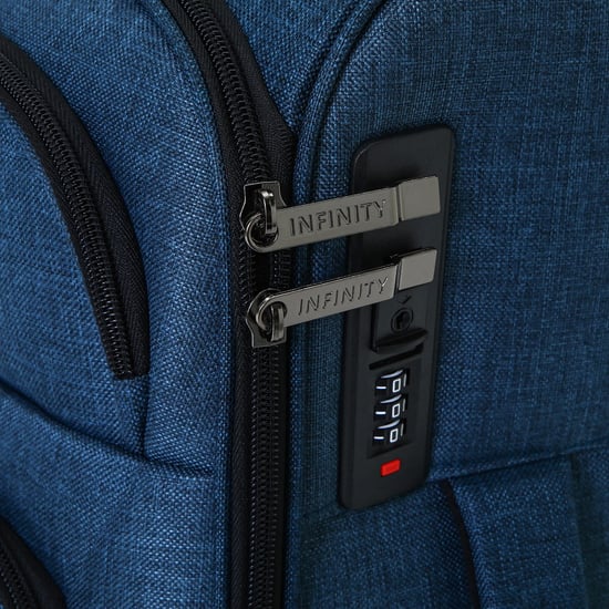 Maleta de lino azul Soft Shell, 8 ruedas, ligera, equipaje de viaje - Image 6