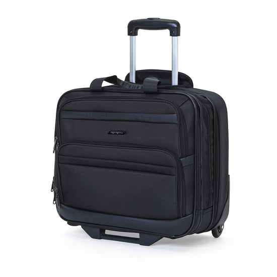 Maletín negro con ruedas para portátil de 17" de poliéster 1680D, bolsa de negocios de 4 ruedas - Image 3