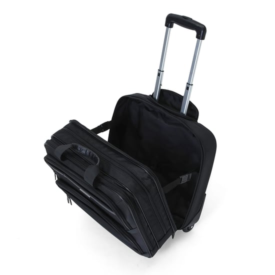 Maletín negro con ruedas para portátil de 17" de poliéster 1680D, bolsa de negocios de 4 ruedas - Image 4