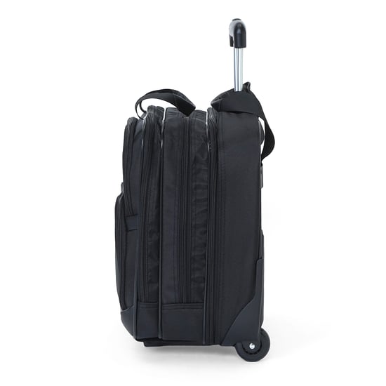 Maletín negro con ruedas para portátil de 17" de poliéster 1680D, bolsa de negocios de 4 ruedas - Image 5