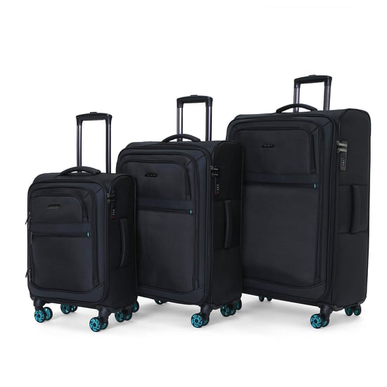 Maleta Soft Shell Negra de Poliéster 1680D con 8 Ruedas y Cierre TSA - Image 5