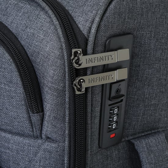 Maleta de viaje ligera de lino negro Soft Shell con 8 ruedas - Image 6