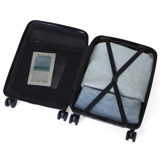 Infinity Leather Maleta rígida híbrida ABS+PU negra con 8 ruedas, set de equipaje - Image 6