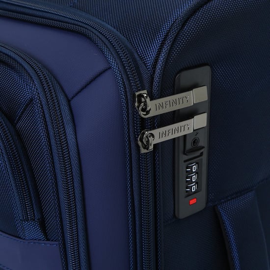 Soft Shell Maleta de poliéster azul 1680D con 8 ruedas y set de equipaje TSA - Image 6