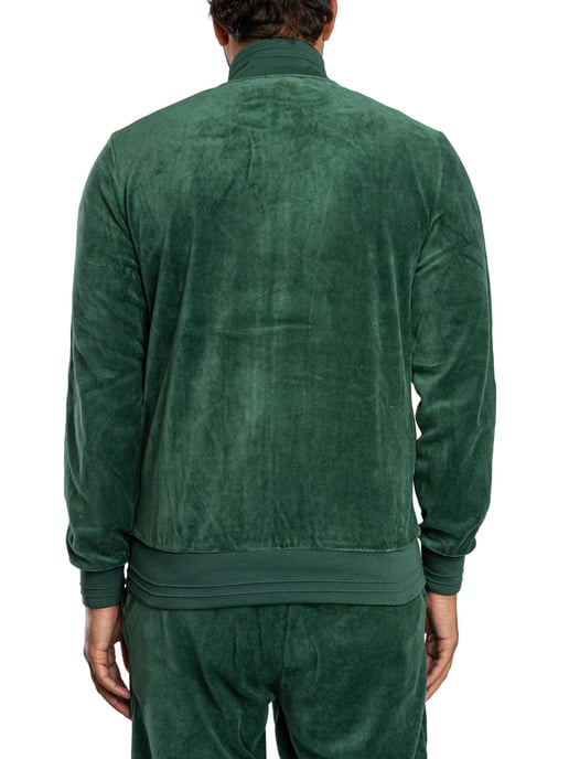 Fila Chaqueta Deportiva De Terciopelo Negro, Verde - Image 3