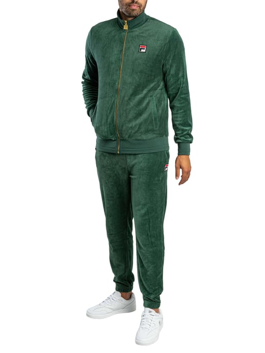 Fila Chaqueta Deportiva De Terciopelo Negro, Verde - Image 6