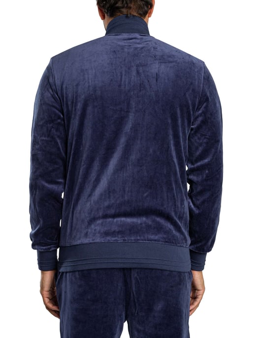 Fila Chaqueta Deportiva De Terciopelo Negro, Azul - Image 3