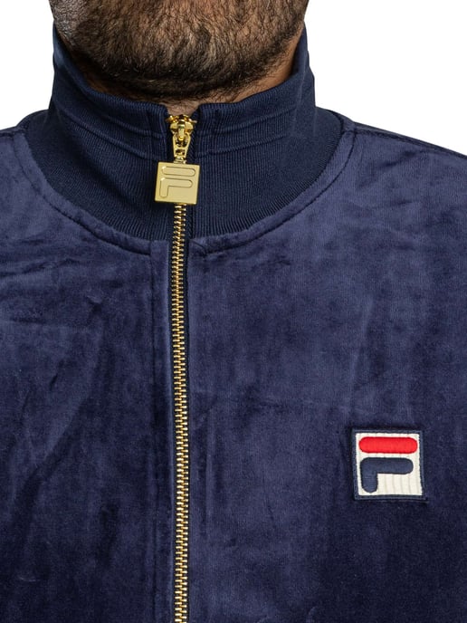 Fila Chaqueta Deportiva De Terciopelo Negro, Azul - Image 5