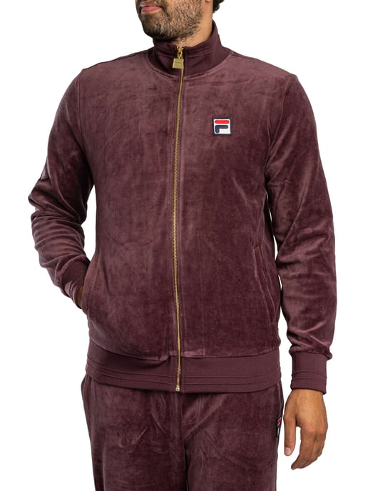 Fila Chaqueta Deportiva De Terciopelo Negro, Pãºrpura - Image 2