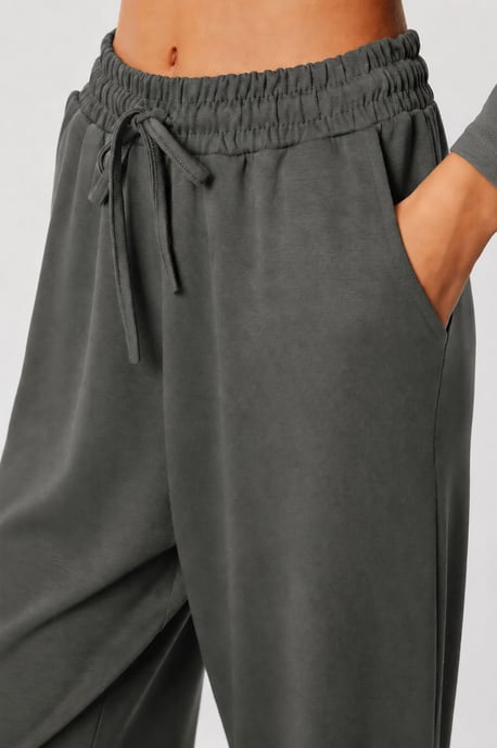Conjunto de dos piezas de pierna ancha con blusa de cuello redondo - Image 6