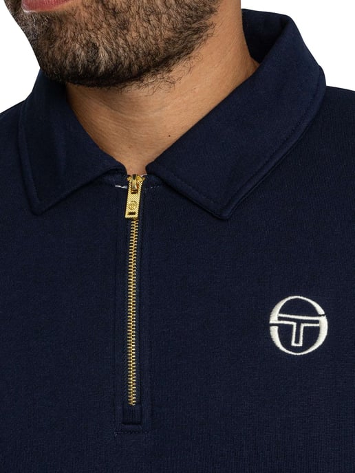Sergio Tacchini Sudadera Polo Court Con Cremallera De 1/4, Azul - Image 4