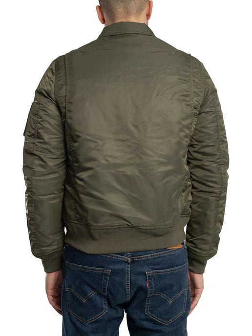 Schott Chaqueta De Bombardero Con Insignia Extraíble, Verde - Image 5