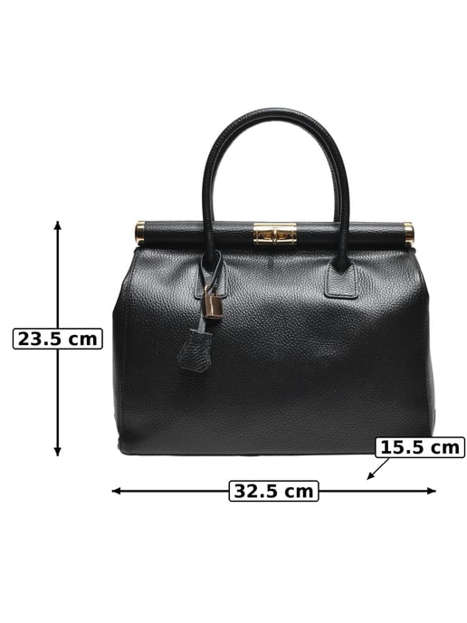 Anna Luchini Negro Bolso de cuero - Image 5