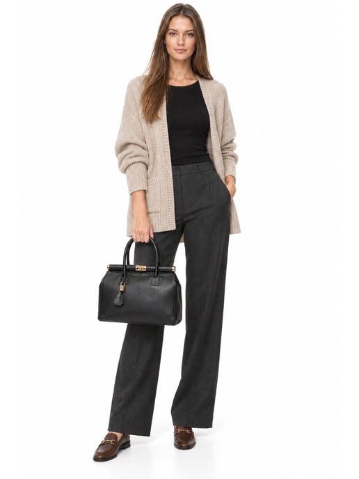 Anna Luchini Negro Bolso de cuero - Image 6