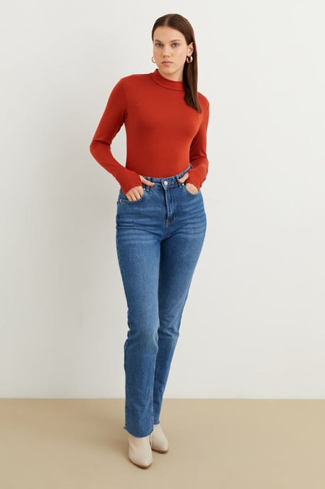 Bipantolon Body de mujer de corte slim con cuello alto bajo - Image 6