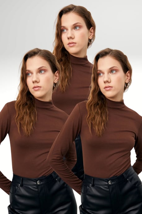 Bipantolon Pack de 3 bodis de cuello alto para mujer Slim Fit - Image 1
