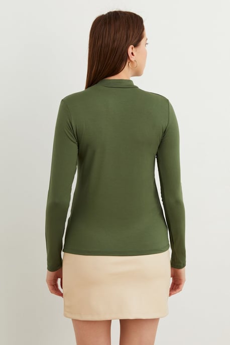 Bipantolon body de mujer ajustado con medio cuello alto - Image 3