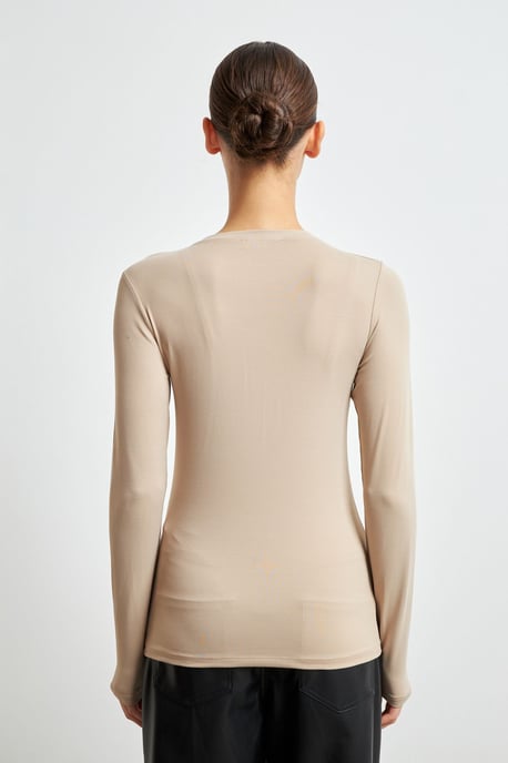 Bipantolon Blusa de mujer ajustada con cuello redondo - Image 4
