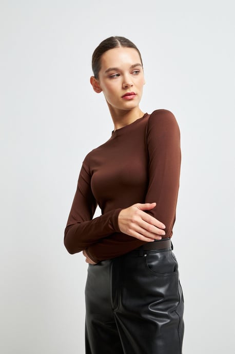 Bipantolon Blusa de mujer de corte slim con cuello redondo - Image 2