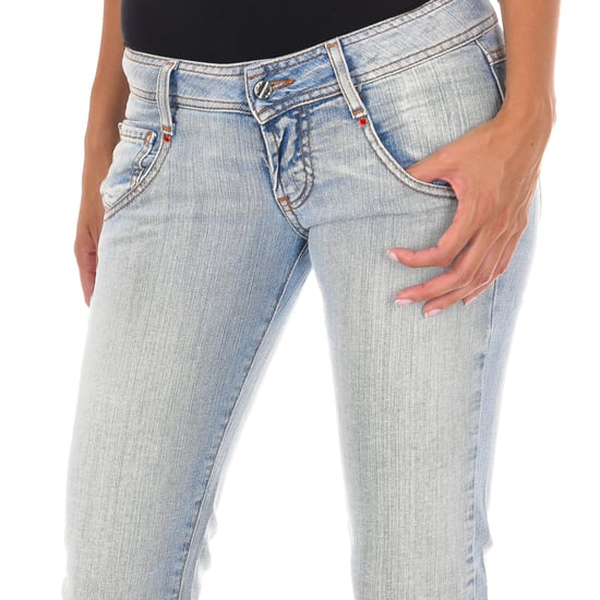 Pantalon Tejano Largo efecto roto con bajos estrechos 10DB50076 para Mujer - Image 2