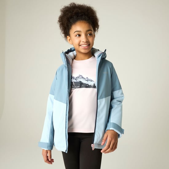Regatta Chaqueta impermeable forrada Hillain para niños (Azul apagado/Skyway) - Image 1