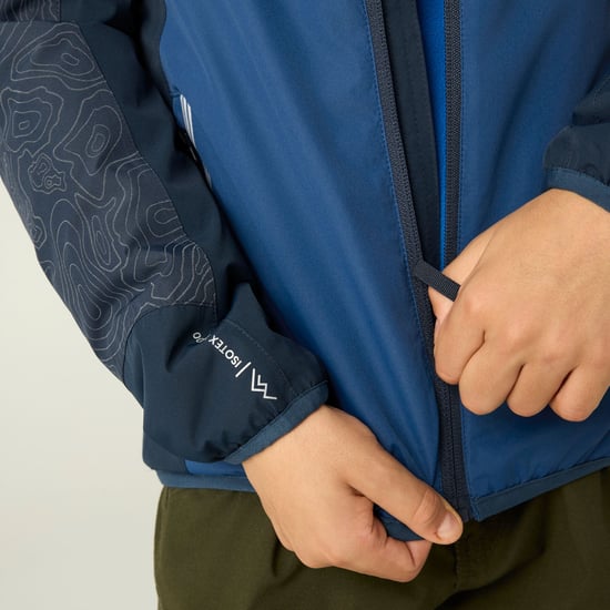 Regatta Chaqueta impermeable acolchada reflectante para niños Illuma (Azul marino/Azul aviador) - Image 6
