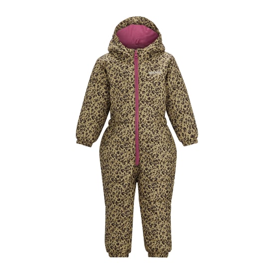 Regatta Mono acolchado impermeable para niños Penrose con corazones y estampado de leopardo (Beige/Marrón oscuro/Violeta) - Image 2