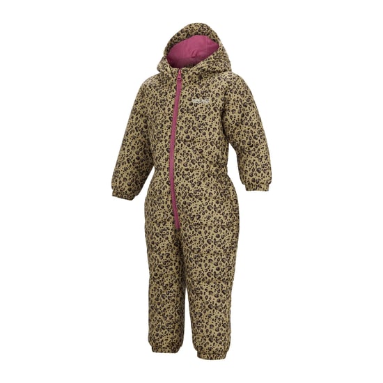 Regatta Mono acolchado impermeable para niños Penrose con corazones y estampado de leopardo (Beige/Marrón oscuro/Violeta) - Image 4