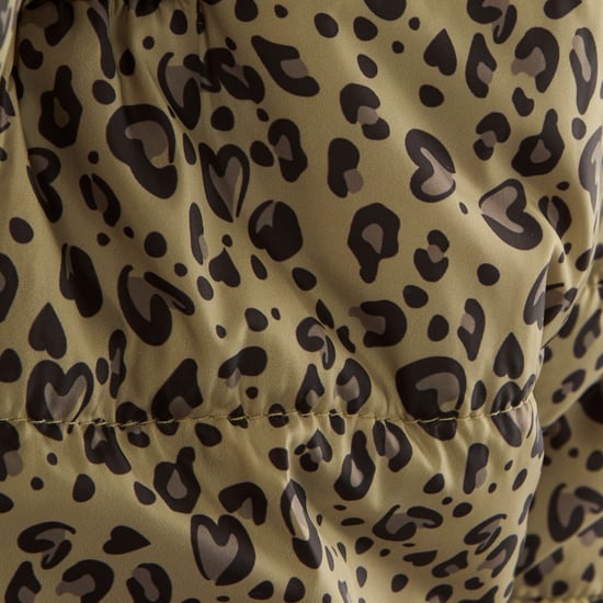 Regatta Mono acolchado impermeable para niños Penrose con corazones y estampado de leopardo (Beige/Marrón oscuro/Violeta) - Image 5
