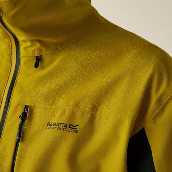 Regatta Chaqueta impermeable para hombre Birchdale II (Mustard Seed/Black) - Image 6