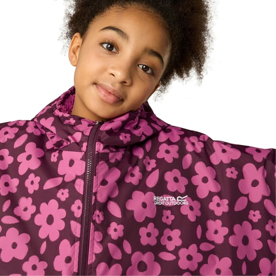 Regatta Bata impermeable floral para niños (Violet Fig) - Image 4