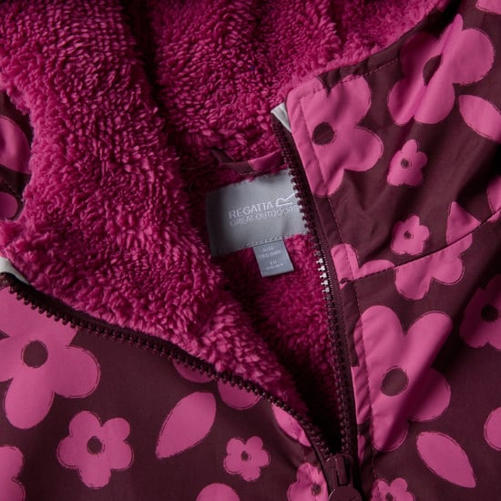 Regatta Bata impermeable floral para niños (Violet Fig) - Image 6