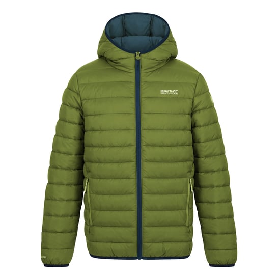 Regatta Chaqueta acolchada con capucha para niños Marizion (Golden Cypress/Aviator Blue) - Image 2