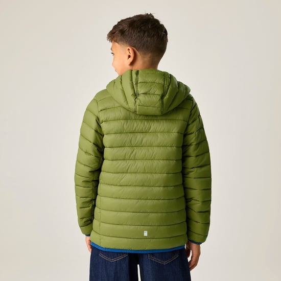 Regatta Chaqueta acolchada con capucha para niños Marizion (Golden Cypress/Aviator Blue) - Image 6