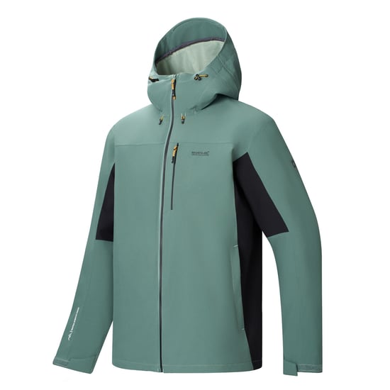 Regatta Birchdale II Chaqueta impermeable de hombre (Verde bosque oscuro/Negro) - Image 3