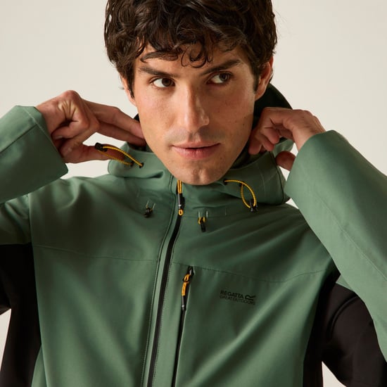 Regatta Birchdale II Chaqueta impermeable de hombre (Verde bosque oscuro/Negro) - Image 5