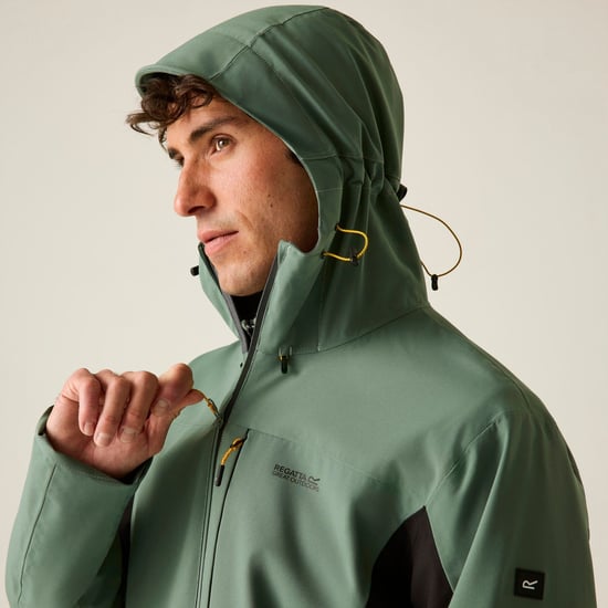 Regatta Birchdale II Chaqueta impermeable de hombre (Verde bosque oscuro/Negro) - Image 6