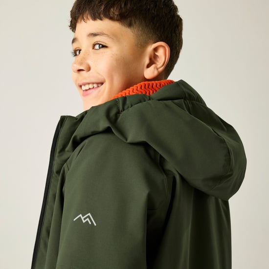 Regatta Chaqueta impermeable forrada Hillain para niños (caqui oscuro/rooibos) - Image 5