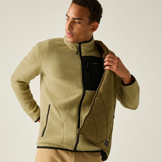 Regatta Chaqueta de forro polar Borg Frankie para hombre (beige desierto/negro) - Image 6
