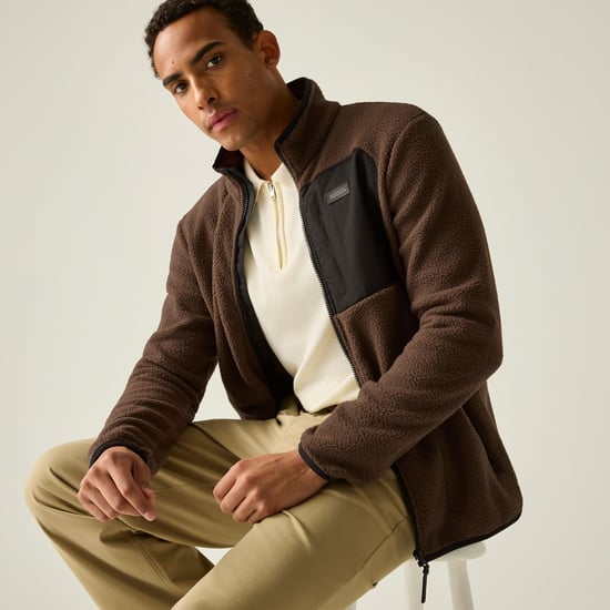 Regatta Chaqueta de forro polar Borg Frankie para hombre (Coffee Grounds/Black) - Image 1