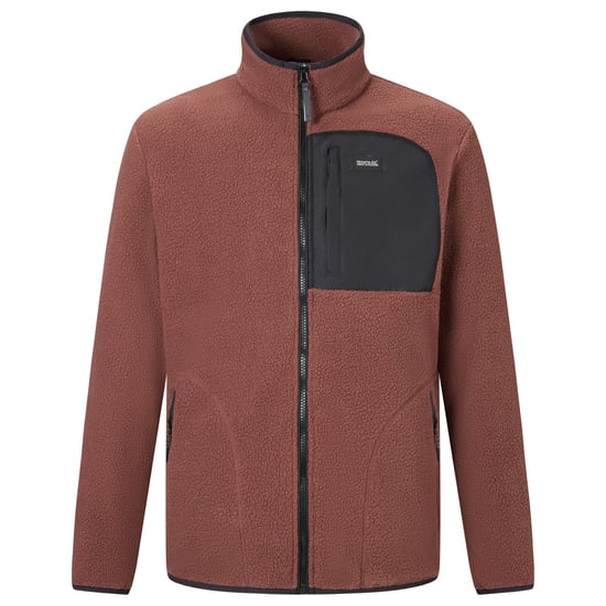 Regatta Chaqueta de forro polar Borg Frankie para hombre (Coffee Grounds/Black) - Image 2