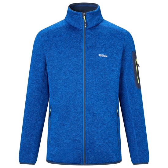 Regatta Chaqueta de forro polar Newhill Marl para hombre con cremallera completa (azul Olympian/verde lima Wild) - Image 2